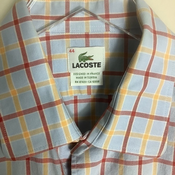 Lacoste Men's Career Dress Shirt Size Sz 44 - Picture 3 of 10